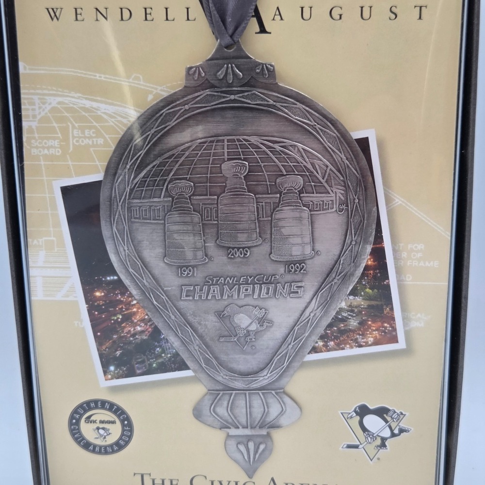 Wendell August Pittsburgh Penguins Civic Arena Christmas Ornament Stanley Cup